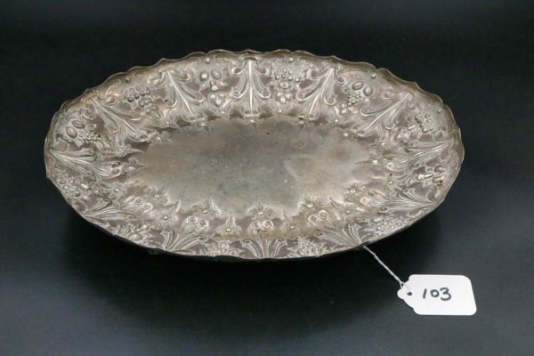 05 - 103.1_Large sterling silver embossed tray_98341