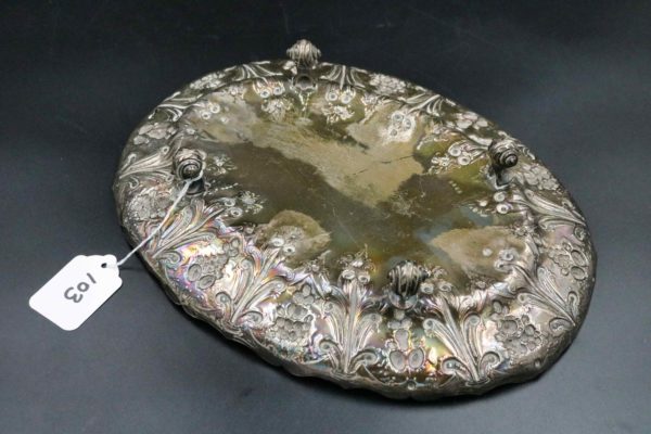 05 - 103.7_Large sterling silver embossed tray_98341