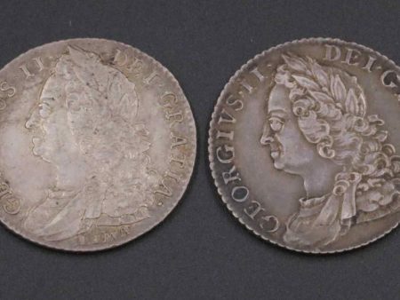 05 - 106.1_George II Shilling X2 1745 and 1758 Coins_95664