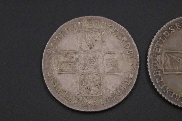 05 - 106.3_George II Shilling X2 1745 and 1758 Coins_95664