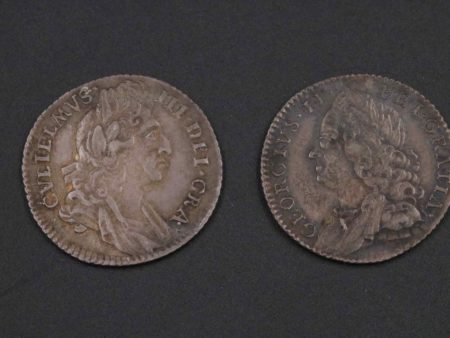 05 - 124.1_William III Sixpence 1696 Coin and George II Sixpence 1758_95682