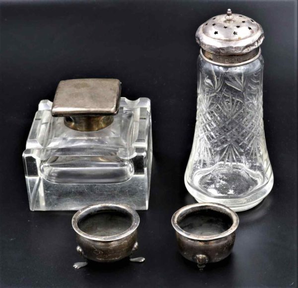 05 - 13.1_Collection of Silver Items inlcuding Inkwell_95570