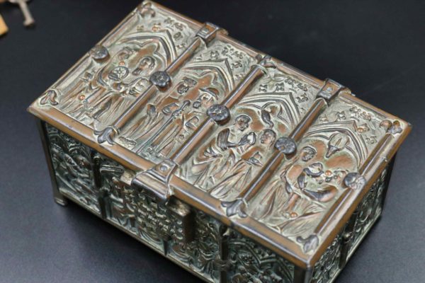 05 - 135.2_x2 Brass boxes with medieval style relief decoration_98373