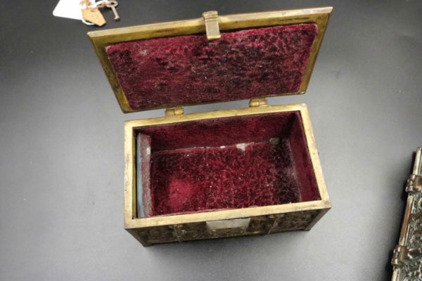 05 - 135.5_x2 Brass boxes with medieval style relief decoration_98373