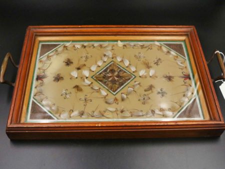 05 - 142.1_Hand made vintage tray made with fishing flys under glass_98380