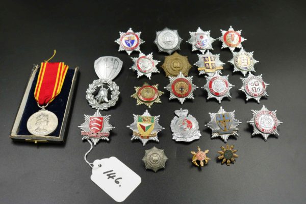 05 - 146.1_Collection of Fire brigade helmet badges_98384