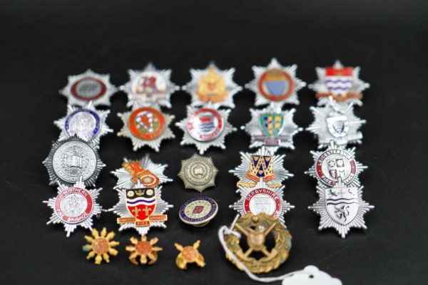 05 - 147.2_Collection of fire brigade helmet badges etc_98385
