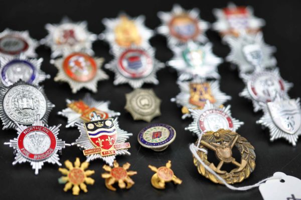 05 - 147.3_Collection of fire brigade helmet badges etc_98385
