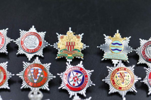 05 - 148.7_Original Collection of fire brigade helmet badges etc_98387