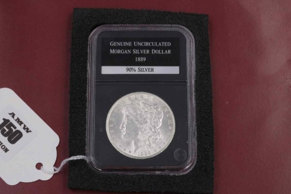 05 - 150.2_Genuine Uncirculated Morgan Silver Dollar 1889 90 Percent Silver_95708