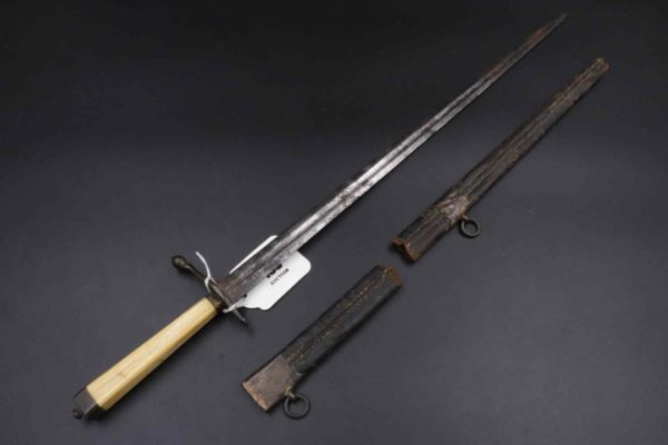 05 - 168.4_18th Century Naval Dirk with Leather Scabbard_95726