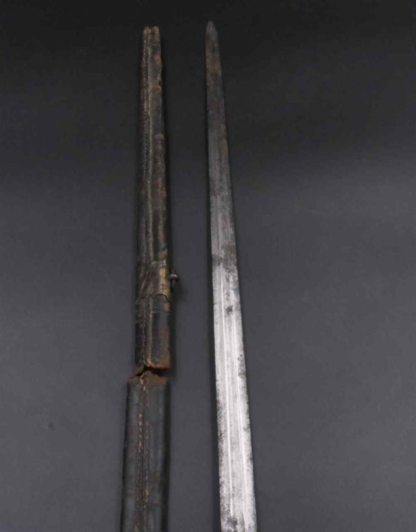 05 - 168.7_18th Century Naval Dirk with Leather Scabbard_95726