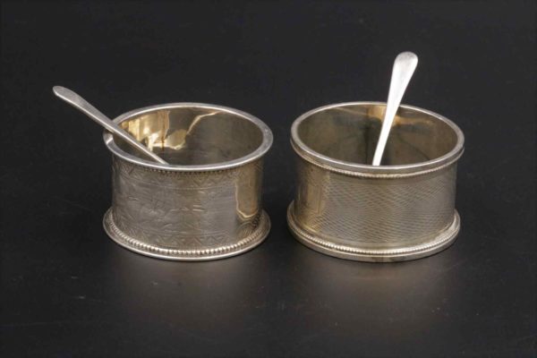 05 - 176.2_Four Silver Hallmarked Napkin Rings and 3 Spoons_95769