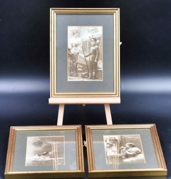 05 - 188.1_x3 WW1 French British Sweetheart framed pictures_98434