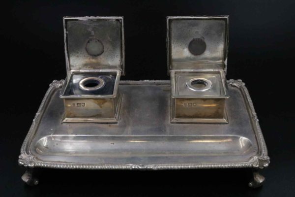 05 - 19.6_Solid Silver Ink Stand Desk Tidy_95576