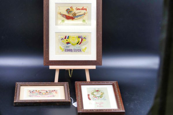 05 - 191.2_X3 Frames of WW1 embroidered postcards_98437