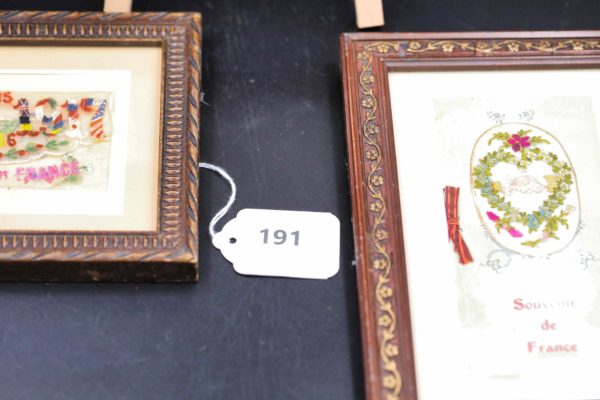 05 - 191.8_X3 Frames of WW1 embroidered postcards_98437