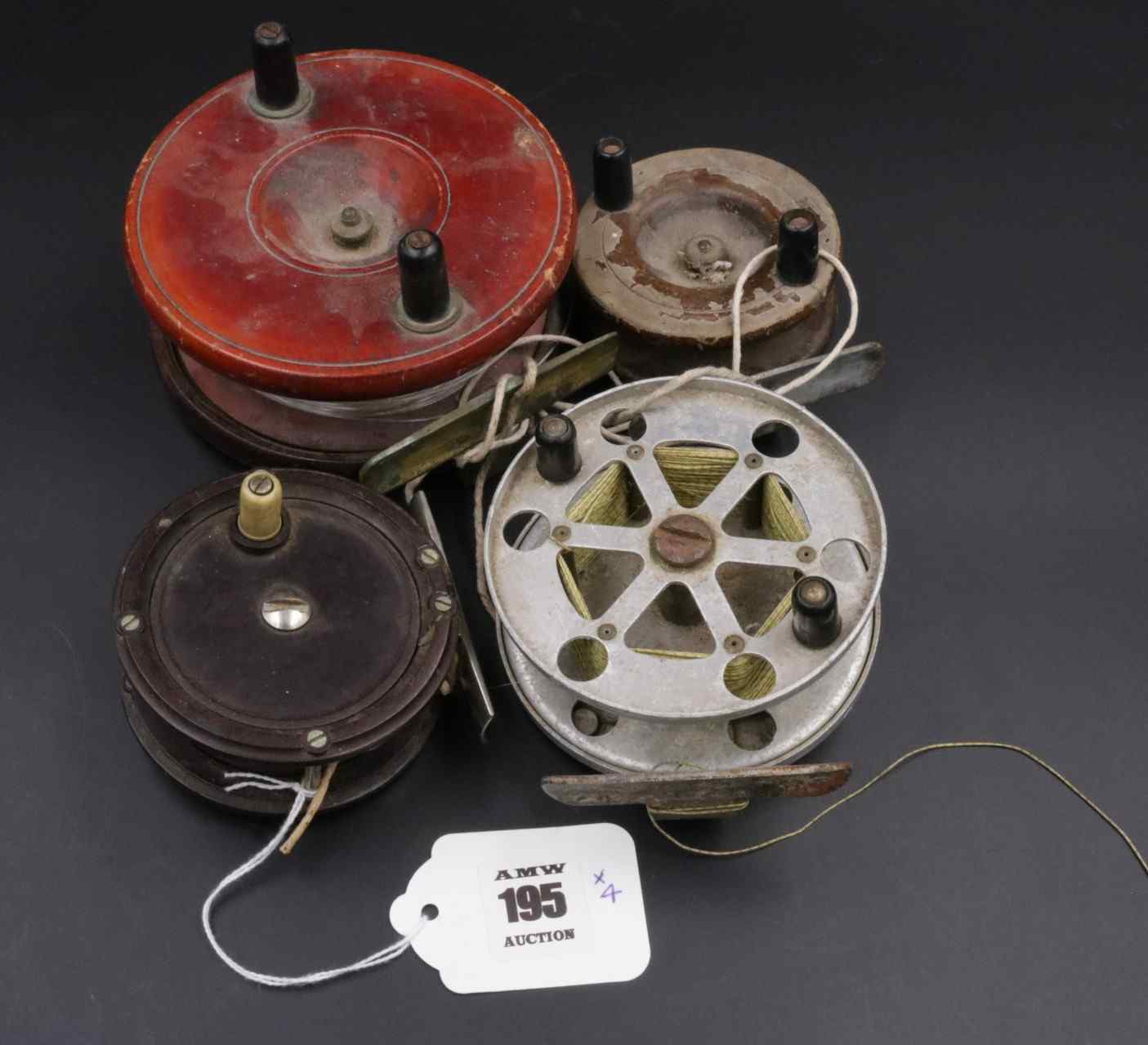 Lot 195: 4 x Allcock Vintage Fishing Reels - AMW Auction Rooms