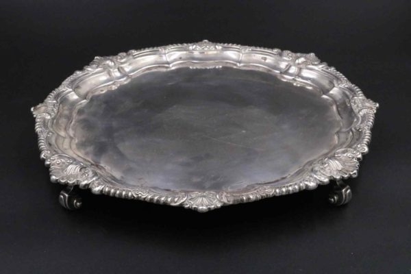05 - 198.7_Solid Silver Salver 1901 with Scrolled Feet_95791