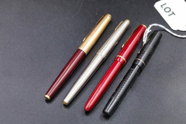 05 - 200.6_x4 Vintage fountain pens all with 14ct gold nibs_98446