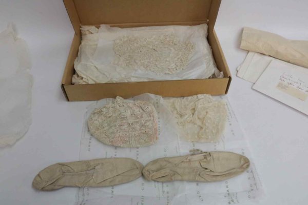 05 - 215.2_Early 19th Century Lace Items Bonnets Slippers etc_95808