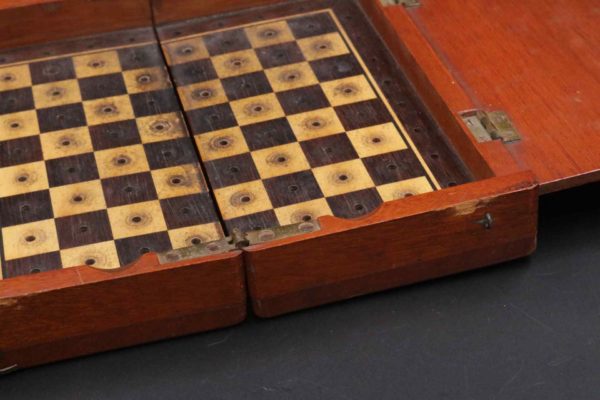 05 - 218.7_Whittington Bone and Wood Travel Chess Set_95811