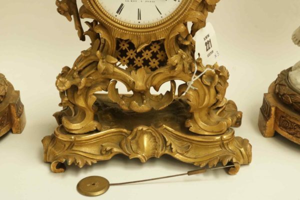 05 - 221.3_French Ormolu Mantle Clock and Pair of Candelabra Garnitures_95814