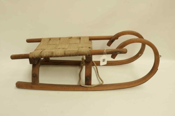 05 - 233.7_1950s European Childs Sledge with Canvas Seat_95826