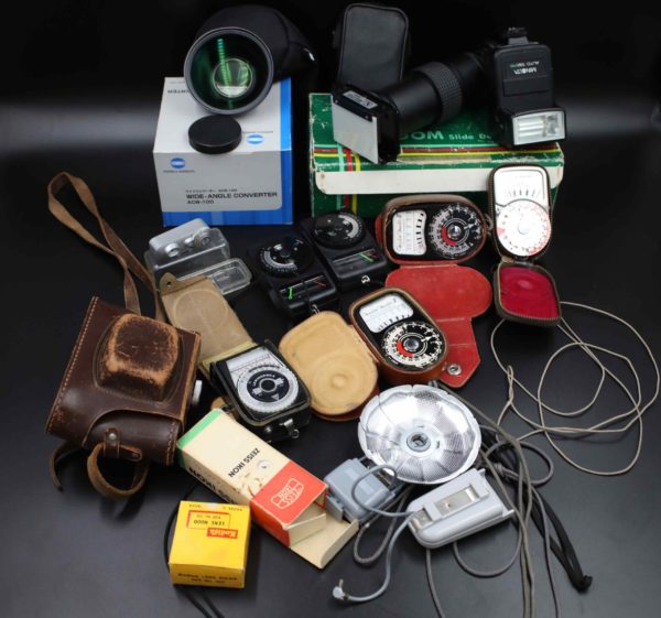 05 - 236.6_Large Box of Various Cameras with Lenses_98482