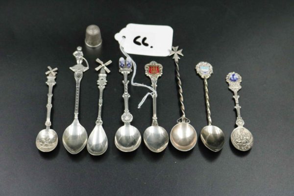 05 - 243.1_x8 Silver collectable spoons_98492