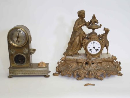 05 - 278.1_An Empty clock case and large spelter clock._98777