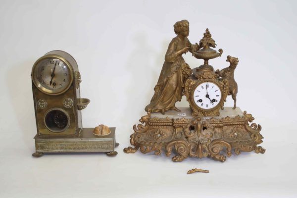 05 - 278.1_An Empty clock case and large spelter clock._98777