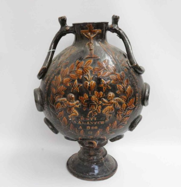 05 - 278.1_Holy Water Pottery Flask 19th Century_95923