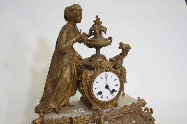 05 - 278.2_An Empty clock case and large spelter clock._98777