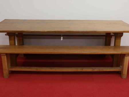 05 - 284.1_Oak Dining Table and Pair of Benches_95962