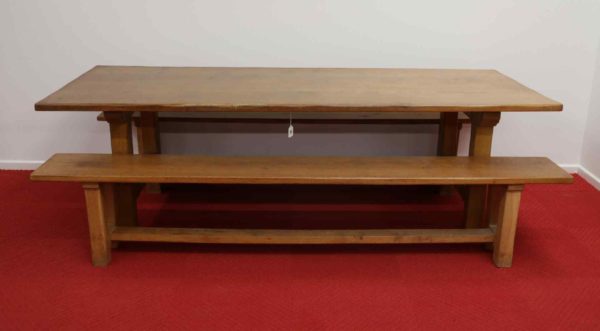 05 - 284.1_Oak Dining Table and Pair of Benches_95962