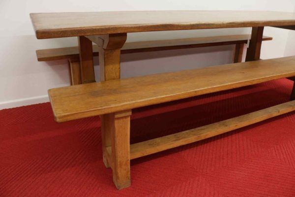 05 - 284.6_Oak Dining Table and Pair of Benches_95962