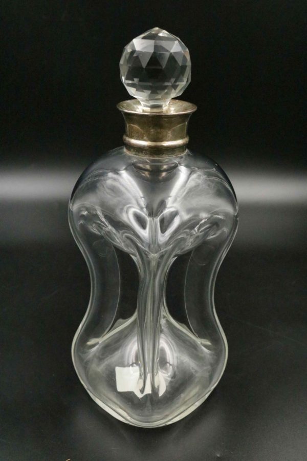 05 - 30.2_Silver Topped Kluk Kluk Pinched Decanter_97586