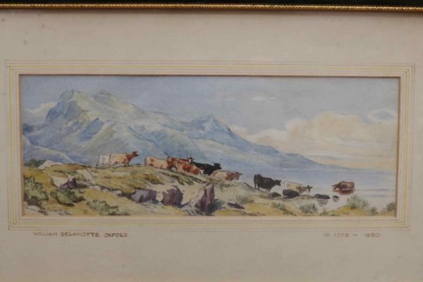 05 - 301.2_Framed Watercolour by William Delamotte Depicting Cattle_95997
