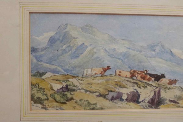 05 - 301.4_Framed Watercolour by William Delamotte Depicting Cattle_95997