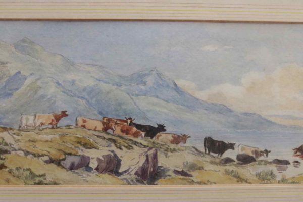05 - 301.5_Framed Watercolour by William Delamotte Depicting Cattle_95997