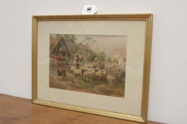 05 - 304.2_Henry Birtles Sheep and Cows Framed_96000
