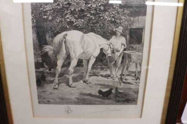 05 - 313.3_Engraving of a Lady Feeding A Horse_96009