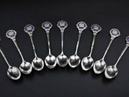 05 - 321.1_Set of 9 Silver Spoons Liverpool Rifle Club_96018