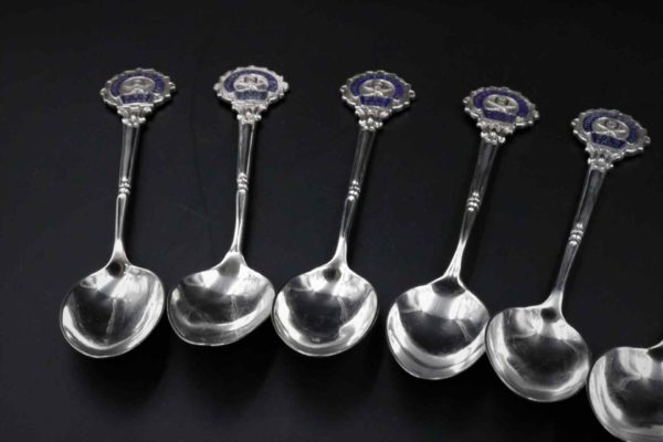 05 - 321.3_Set of 9 Silver Spoons Liverpool Rifle Club_96018