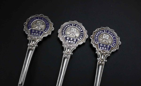 05 - 321.5_Set of 9 Silver Spoons Liverpool Rifle Club_96018