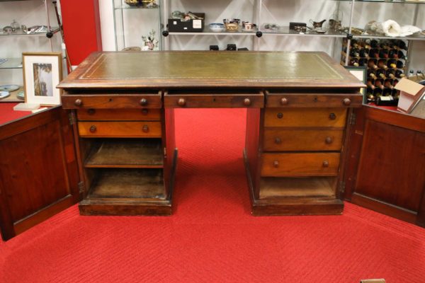 05 - 324.2_Early Victorian Antyique Pedestal Partners Desk_99028