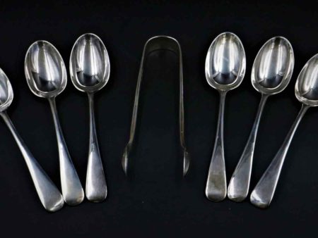 05 - 328.1_Six Silver Spoons Set of Tongs_96024