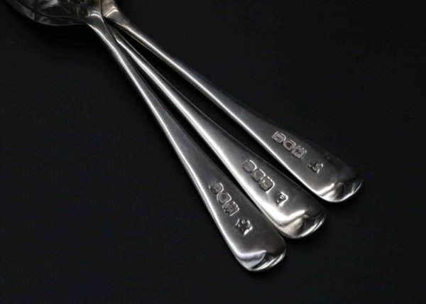 05 - 328.8_Six Silver Spoons Set of Tongs_96024