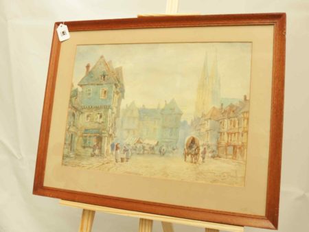 05 - 344.1_Watercolour of a Continental Town Scene_95720
